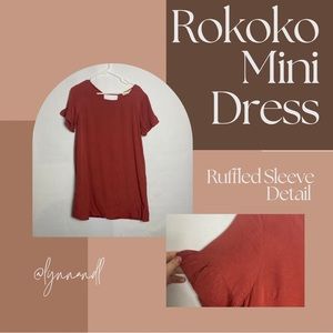Rokoko Ruffle Sleeved Chiffon Mini Dress Women's Size M